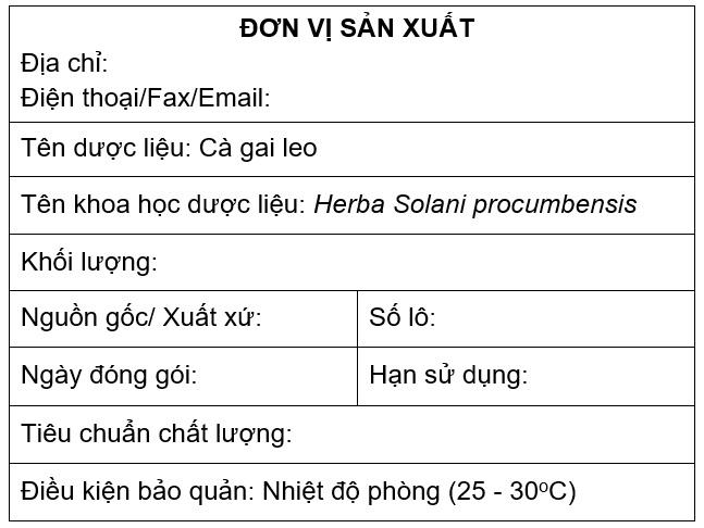 Bảo quản dược liệu