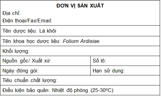 Bảo quản, đóng gói